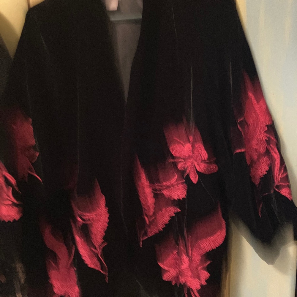 Chicos black velour embroidered jacket. 1